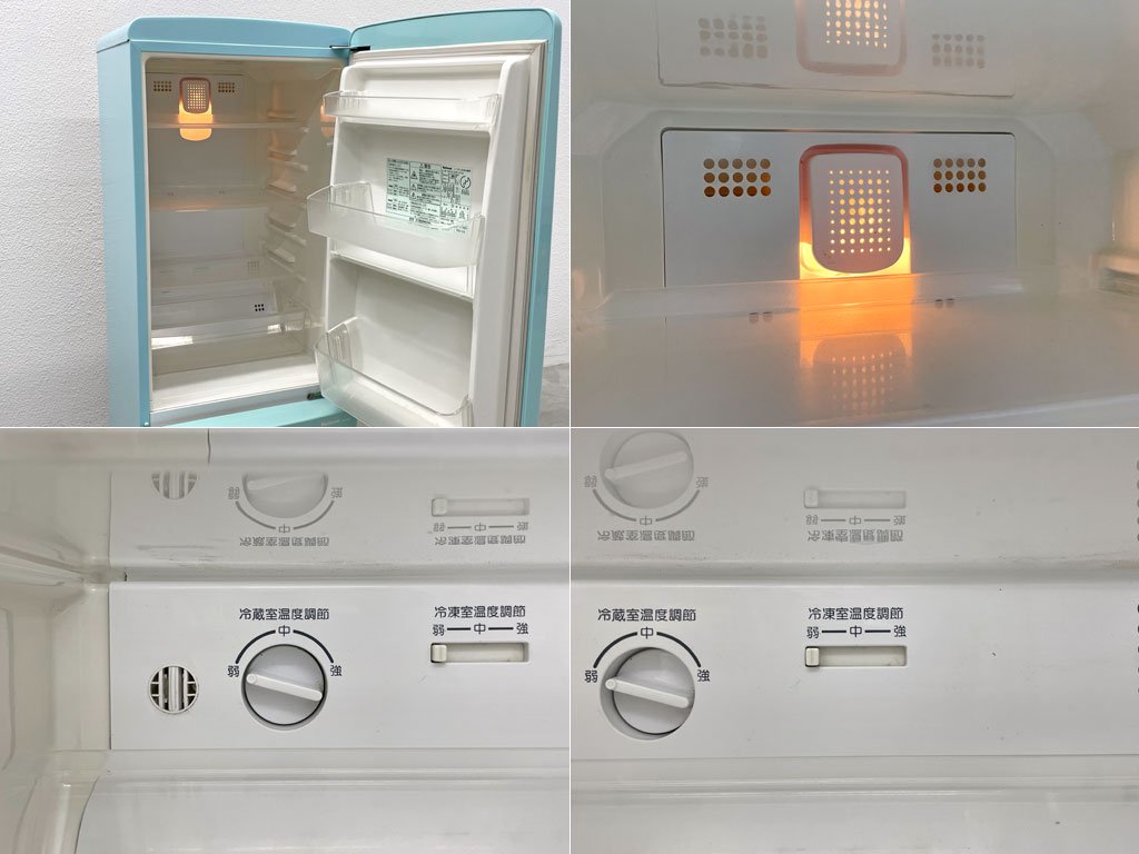 ナショナル National ウィル WiLL Fridge mini 冷蔵庫 162L ターコイズ 2005年製 レアカラー オリジナル ノスタルジックデザイン 〓