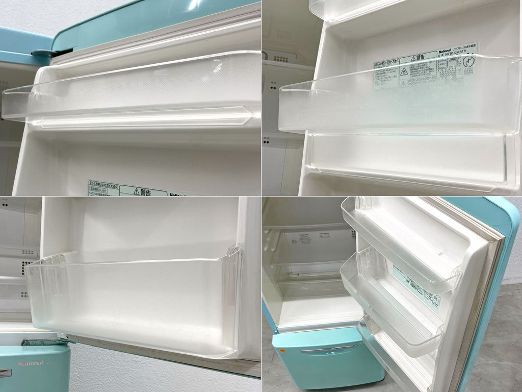 ナショナル National ウィル WiLL Fridge mini 冷蔵庫 162L ターコイズ 2005年製 レアカラー オリジナル ノスタルジックデザイン 〓