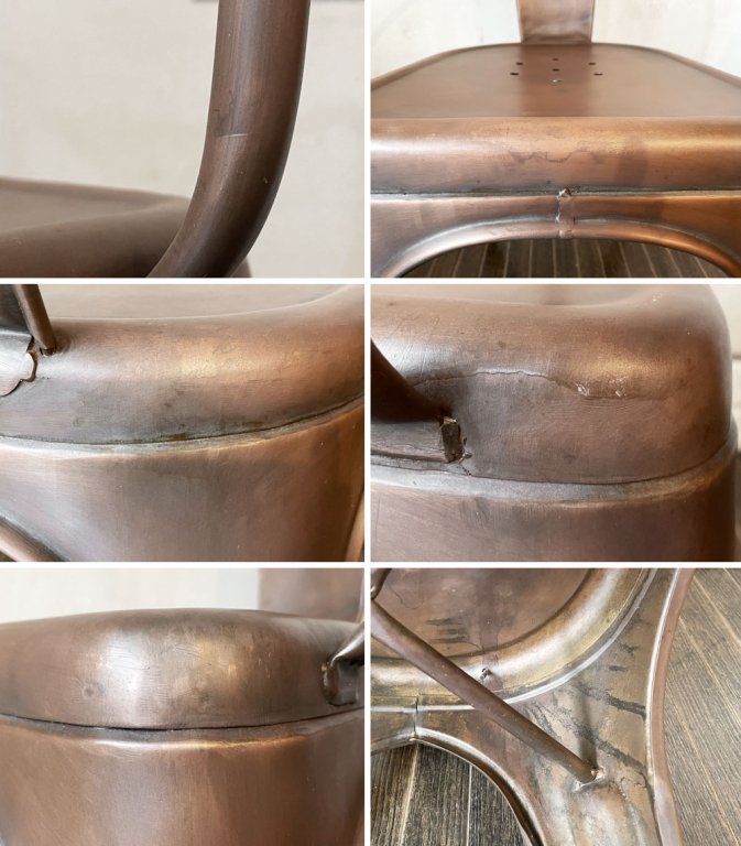 インダストリアルデザイン Industrial Design カッパーアームチェア COPPER ARM CHAIR ダイニングチェア アンティークコッパー色 トリックススタイル A ◎