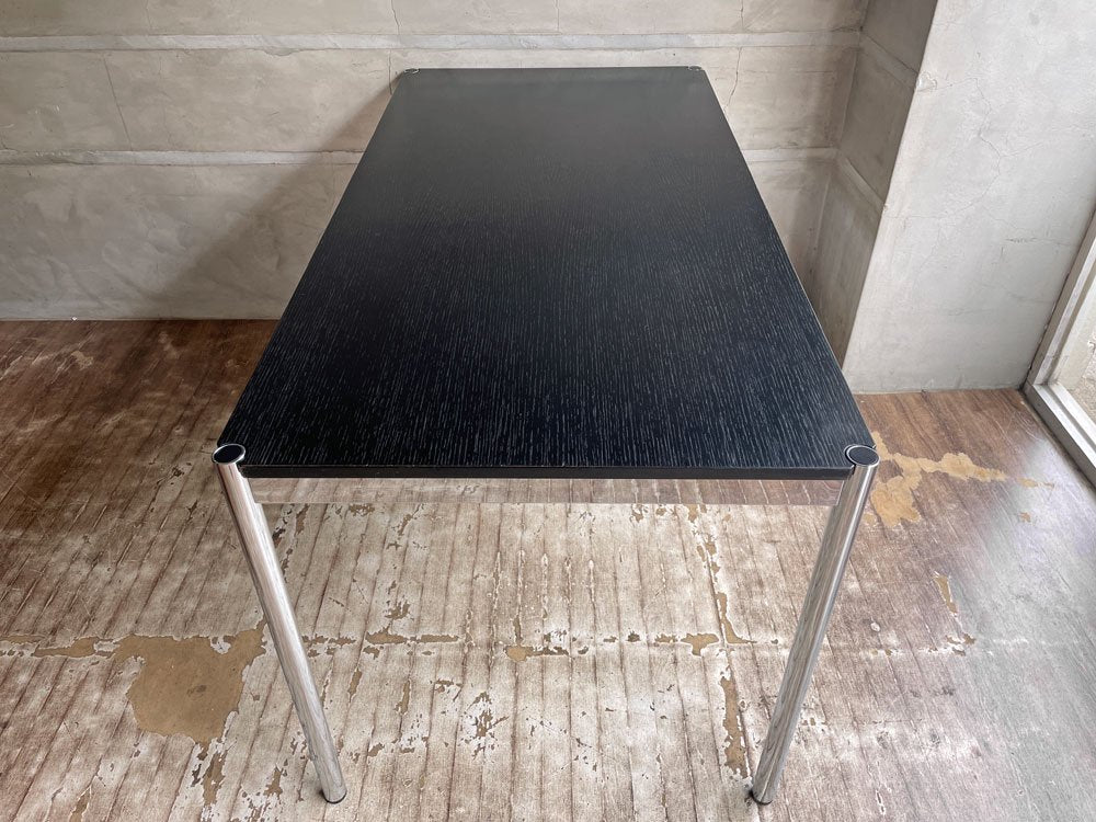 USMハラー USM Haller モジュラーファニチャー Modular Furniture ハラーテーブル ワークデスク ブラックウッド天板 W150cm 高さ調整機能付 ♪
