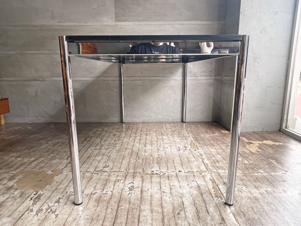 USMハラー USM Haller モジュラーファニチャー Modular Furniture ハラーテーブル ワークデスク ブラックウッド天板 W150cm 高さ調整機能付 ♪