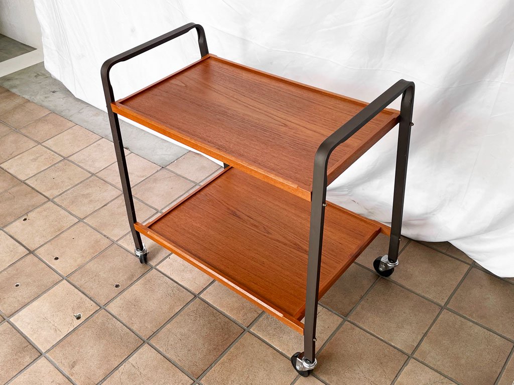 トラックファニチャー TRUCK FURNITURE サービングカート SERVING CART チーク材 キャスターワゴン 廃番 ◇