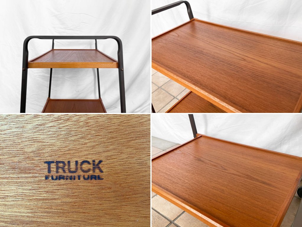 トラックファニチャー TRUCK FURNITURE サービングカート SERVING CART チーク材 キャスターワゴン 廃番 ◇