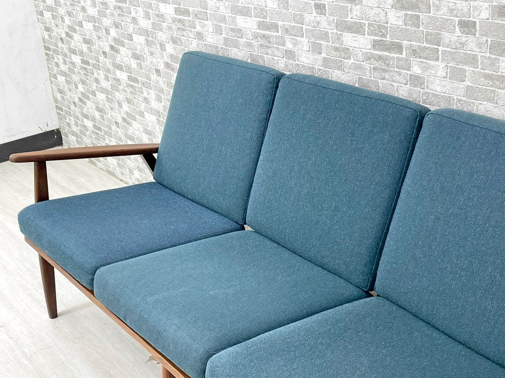 北欧ビンテージ Scandinavian Vinatage 3人掛け ソファ 3P sofa ファブリック  W163cm 北欧家具 ●