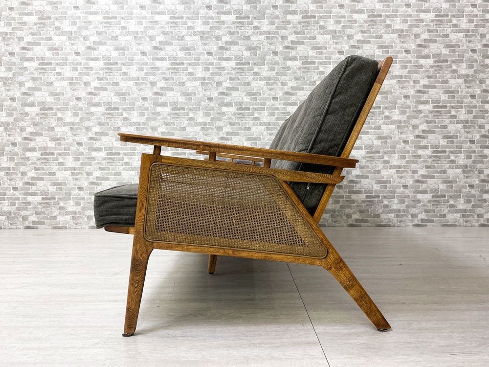 アクメファニチャー ACME Furniture ウィッカー WICKER SOFA 3P ハックベリー ラタン ファブリック 西海岸スタイル 定価￥198,770- 現状特価品 ●