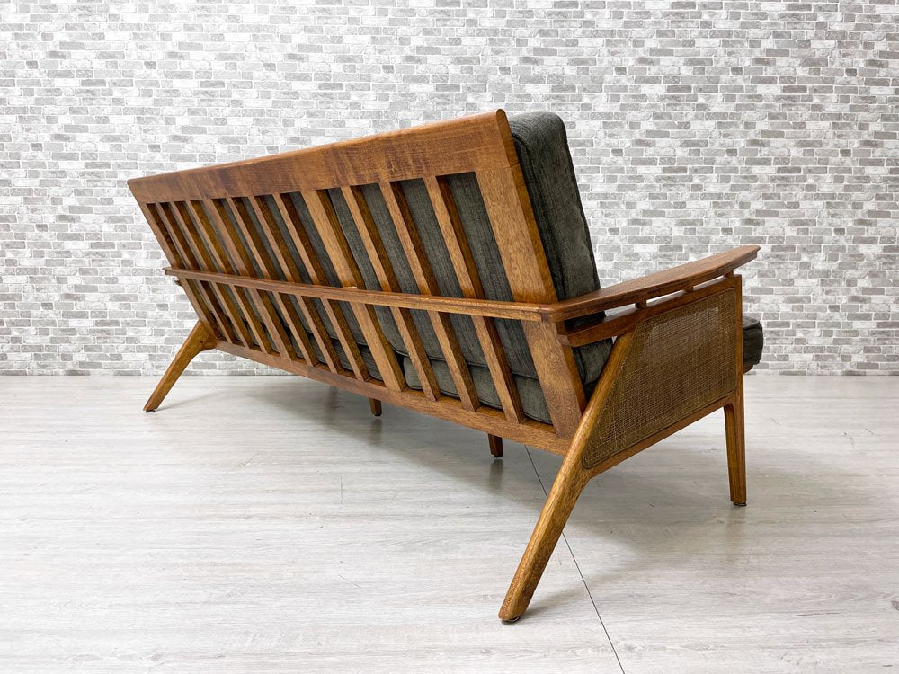 アクメファニチャー ACME Furniture ウィッカー WICKER SOFA 3P ハックベリー ラタン ファブリック 西海岸スタイル 定価￥198,770- 現状特価品 ●