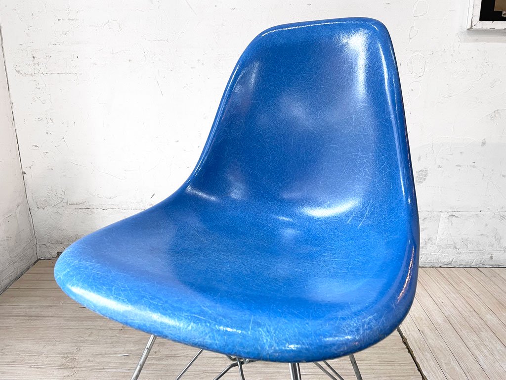 ハーマンミラー Herman Miller サイドシェルチェア セカンド 2nd ビンテージ ブルー FRP エッフェルベース イームズ ミッドセンチュリー  ★