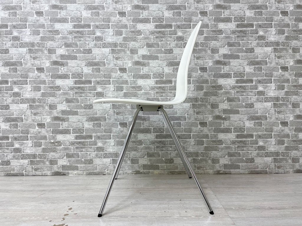 フリッツハンセン Fritz Hansen タンチェア Tongue Chair アルネ・ヤコブセン 2003年製 希少廃番 ホワイト ラッカー塗装 北欧 デンマーク ●