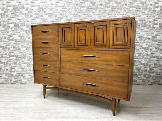 ブロイヒル Broyhill Sculptra マグナ ドレッサーチェスト MAGNA Dresser Chest ウォールナット材 サイドボード USビンテージ ミッドセンチュリー ●