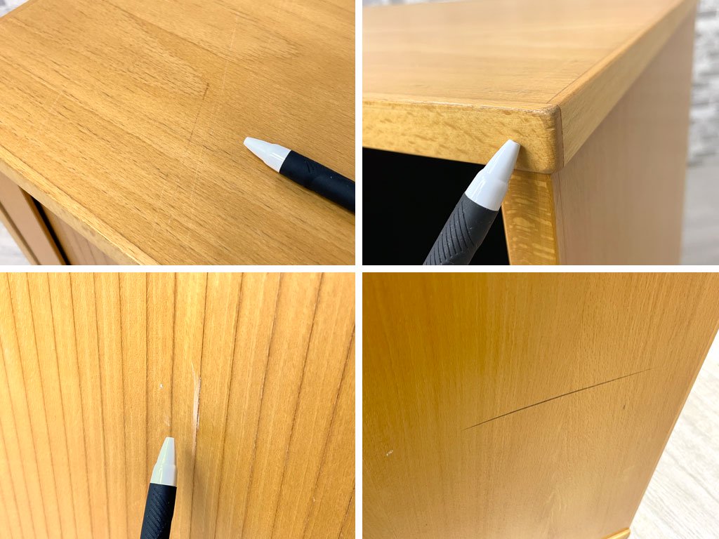 ラボファ Labofa ビーチ材 蛇腹扉 キャビネット ストレージ 鍵付き デンマーク製 北欧家具 台座なし A ●