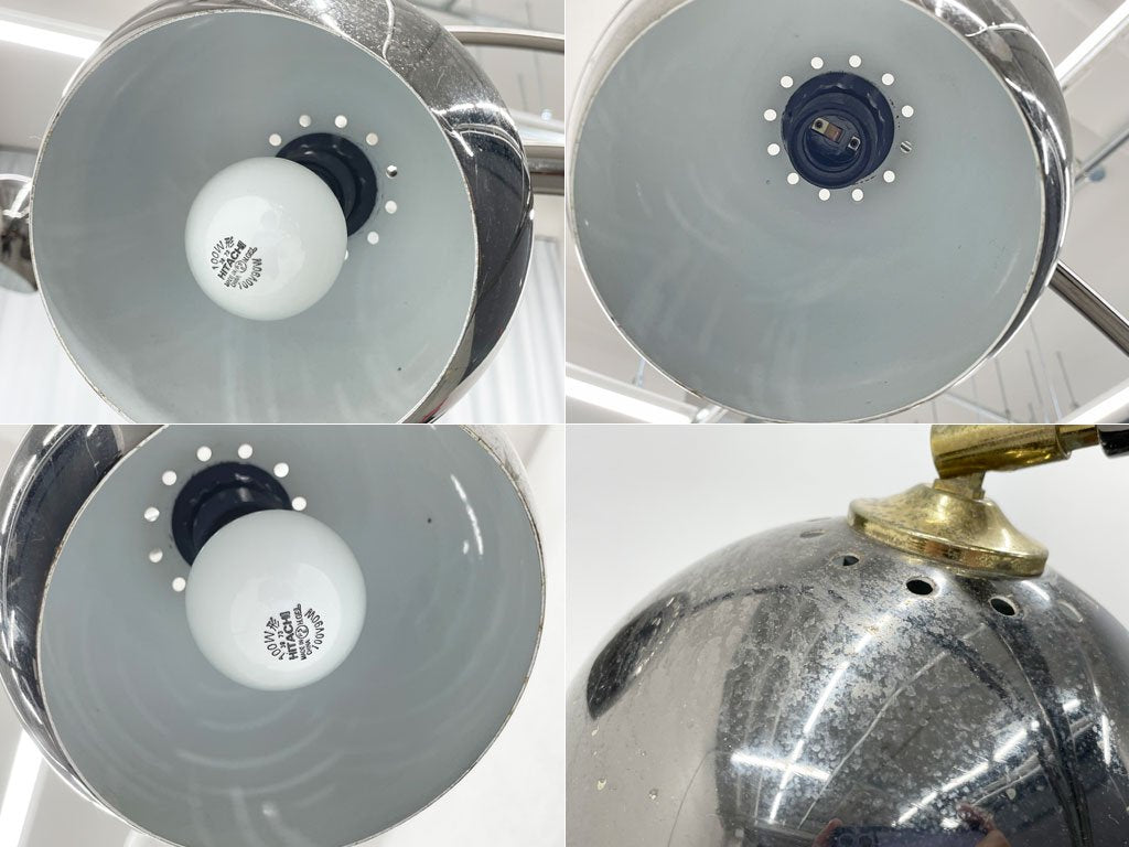 ミッドセンチュリーデザイン 3スポット シェード スタンドライト フロアランプ 大理石ベース 3 spots ball shade Standlamp イタリア製　〓