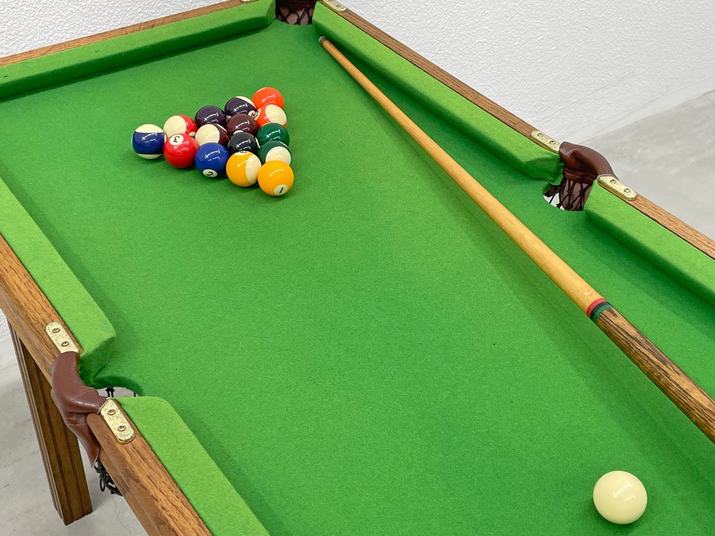 アバクロンビー＆フィッチ Abercrombie & Fitch ミニチュア ビリヤードテーブル Miniature Pool Table ボール キューセット アメリカン雑貨 〓