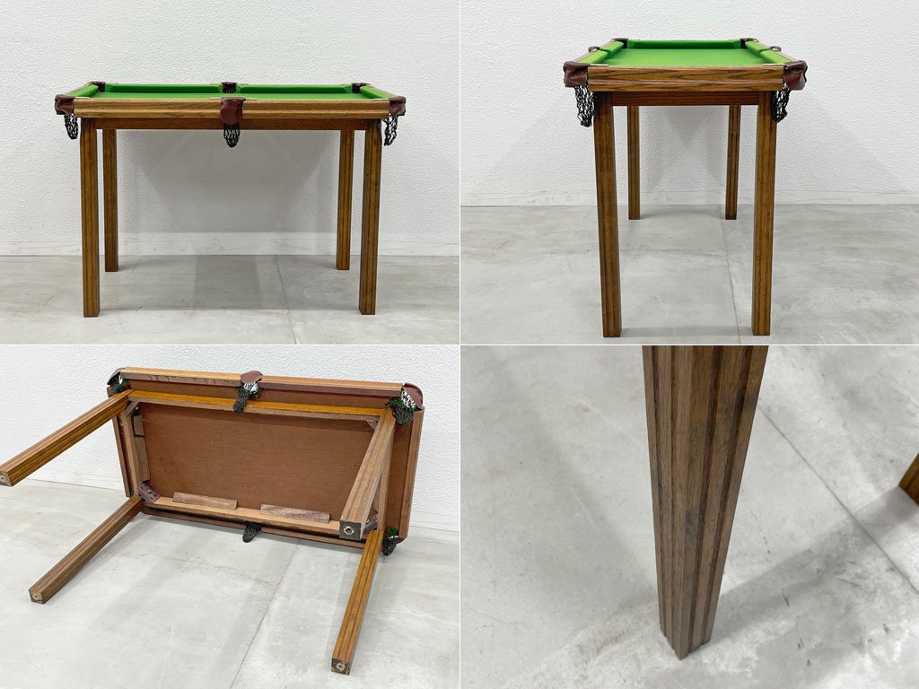 アバクロンビー＆フィッチ Abercrombie & Fitch ミニチュア ビリヤードテーブル Miniature Pool Table ボール キューセット アメリカン雑貨 〓