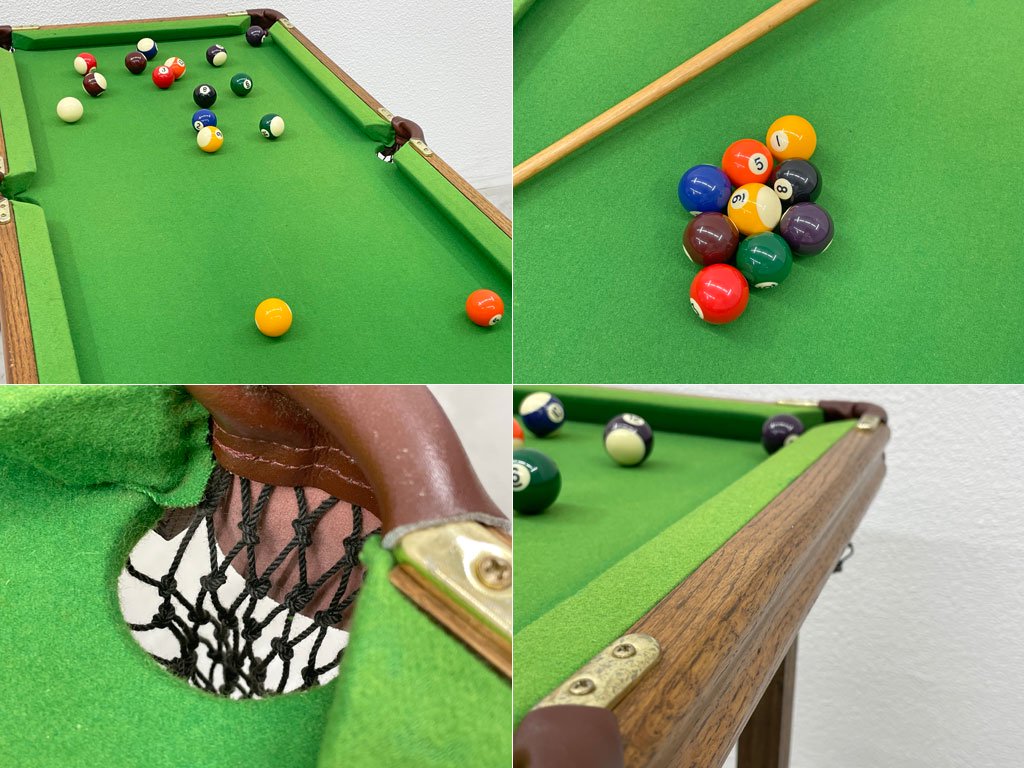 アバクロンビー＆フィッチ Abercrombie & Fitch ミニチュア ビリヤードテーブル Miniature Pool Table ボール キューセット アメリカン雑貨 〓