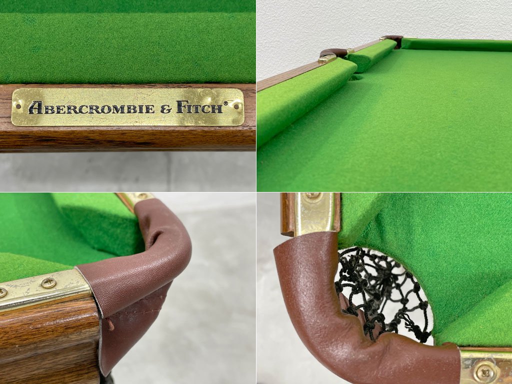 アバクロンビー＆フィッチ Abercrombie & Fitch ミニチュア ビリヤードテーブル Miniature Pool Table ボール キューセット アメリカン雑貨 〓