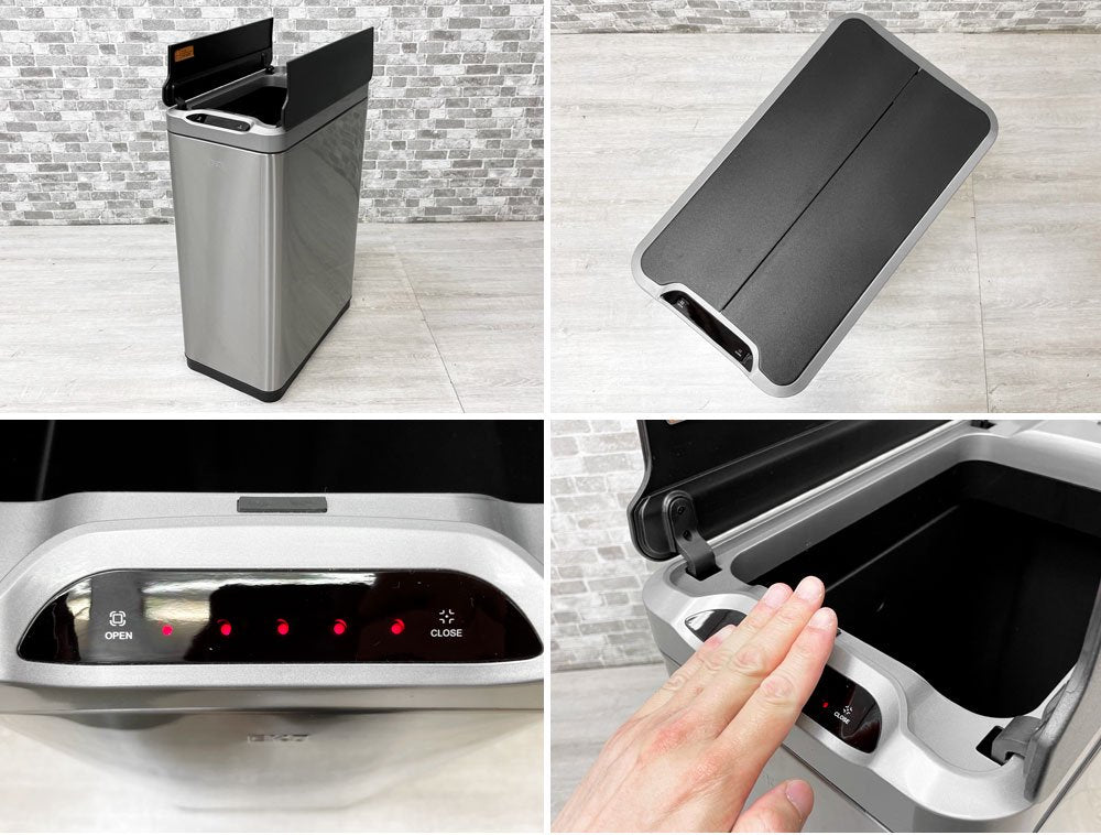 EKO ゴミ箱 EK9277MT ダストボックス 縦型 イーケーオー 自動感知 オートセンサービン 自動開閉フタ ふた付き ステンレス製 シルバー ●