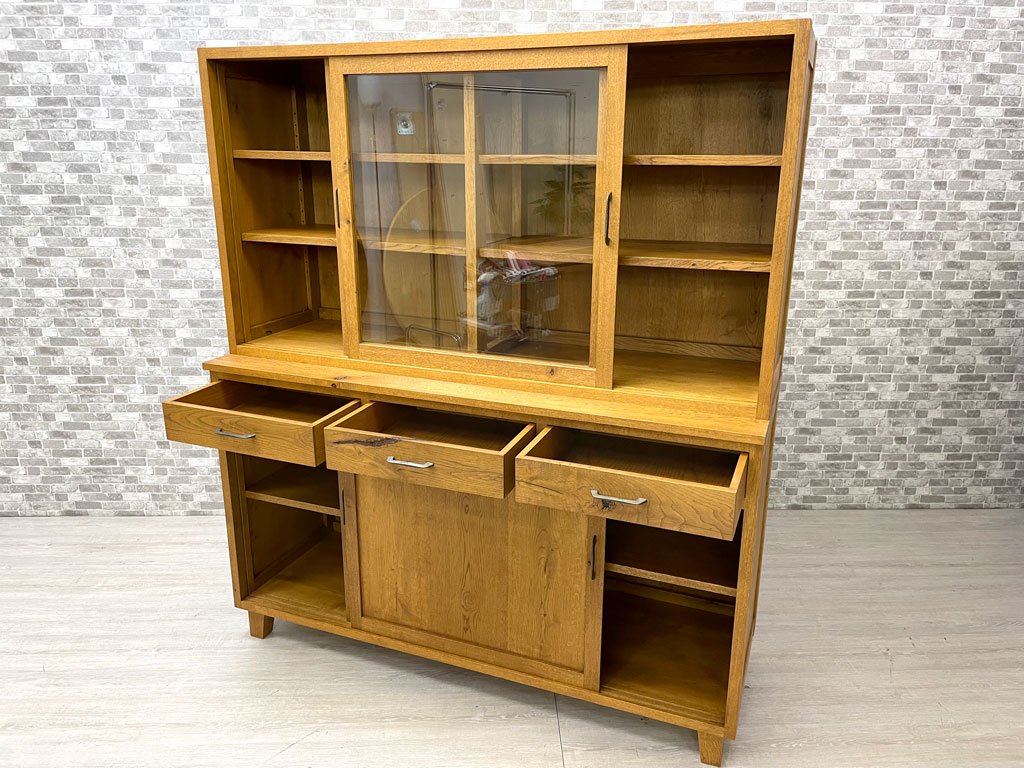 トラックファニチャー TRUCK FURNITURE TM カップボード TM CUPBOARD 食器棚 オーク無垢材 スライド扉 W140cm インダストリアル ●