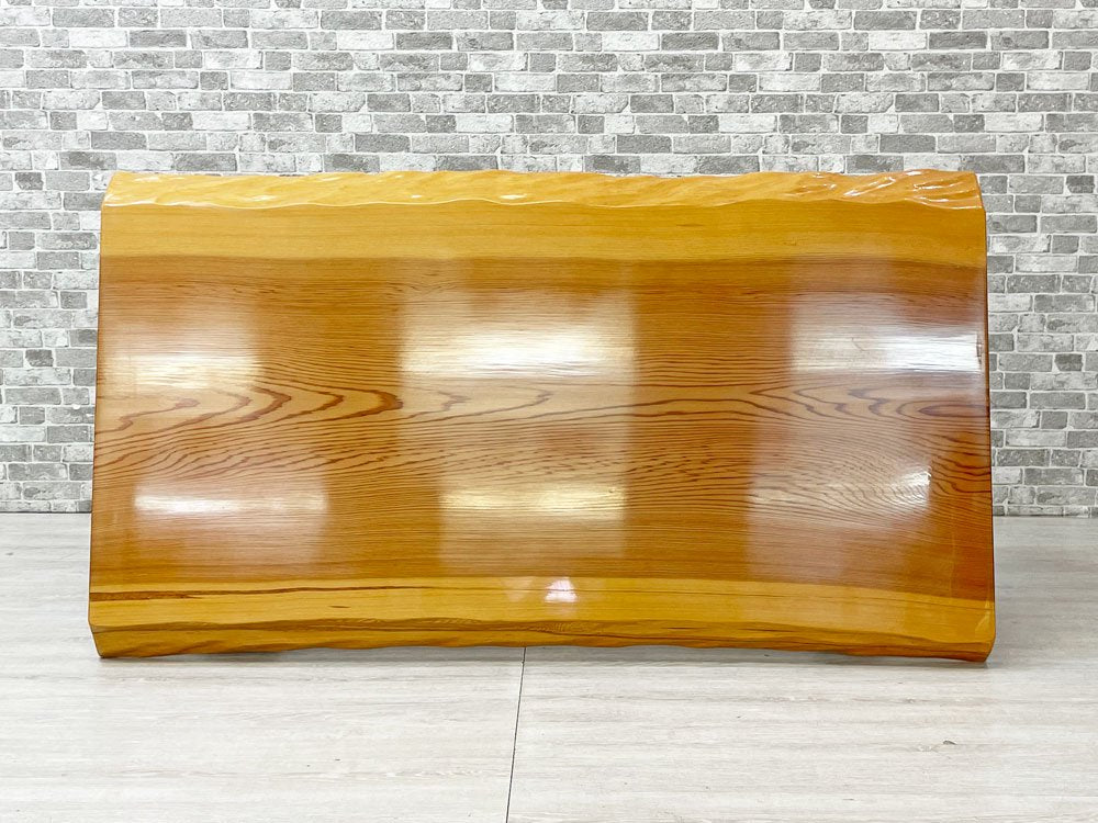 一枚板 無垢材 座卓 ローテーブル W121cm 耳付き 天然木 和家具 和モダン ●