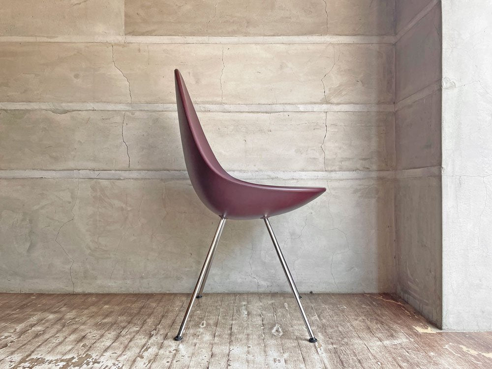 フリッツハンセン Fritz Hansen ドロップチェア アルネ・ヤコブセン バーガンディレッド 北欧 デンマーク♪