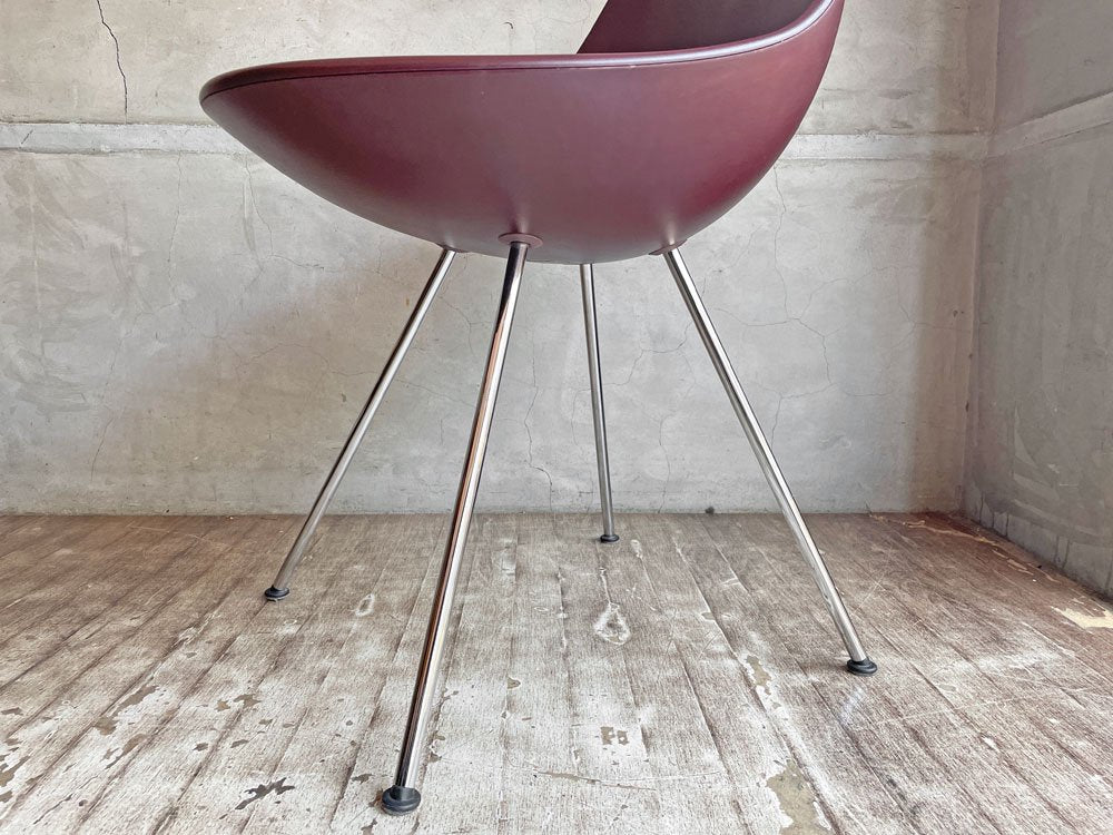 フリッツハンセン Fritz Hansen ドロップチェア アルネ・ヤコブセン バーガンディレッド 北欧 デンマーク♪