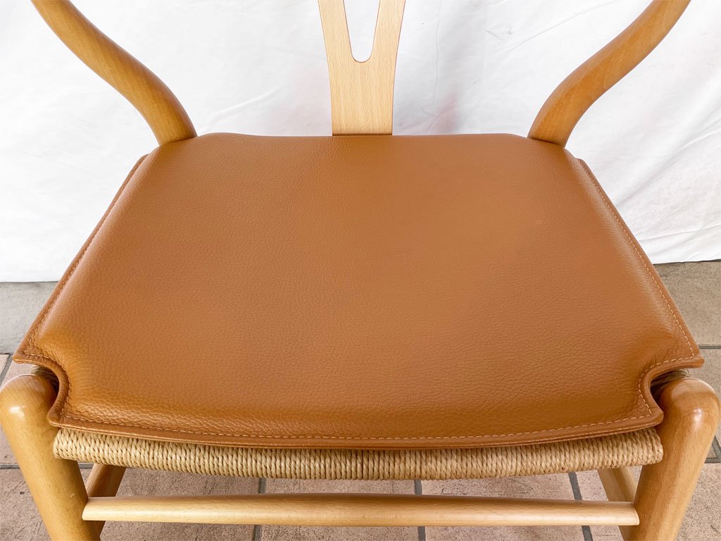 カールハンセン＆サン Carl Hansen & Son Yチェア 専用チェアクッション ゴールデンブラウン レザー 定価￥16,500- ◇