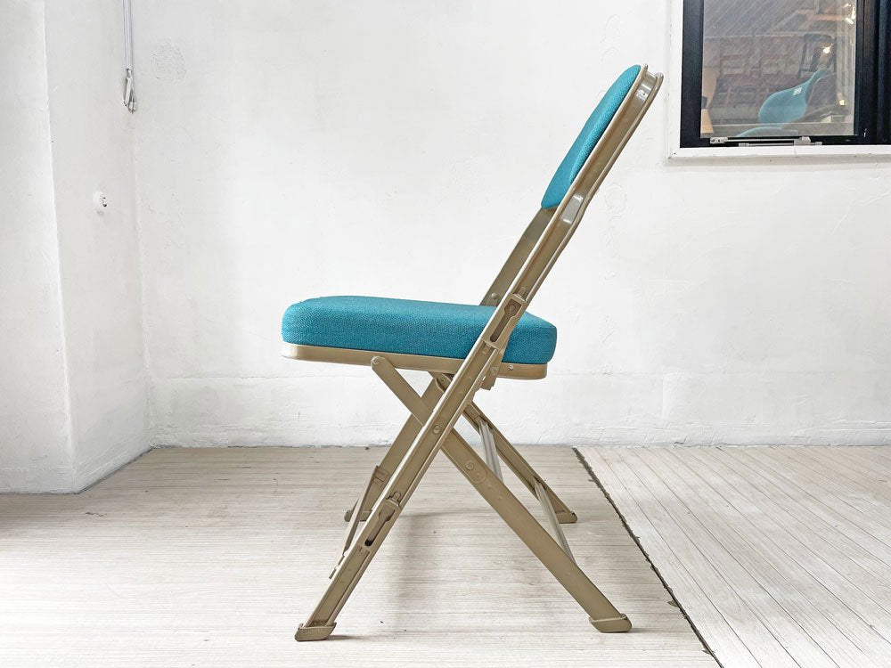 クラリン CLARIN フォールディングチェア FOLDING CHAIR フルクッション 折り畳み ティールカラー US家具 P.F.S.取扱 定価￥30,800- ★