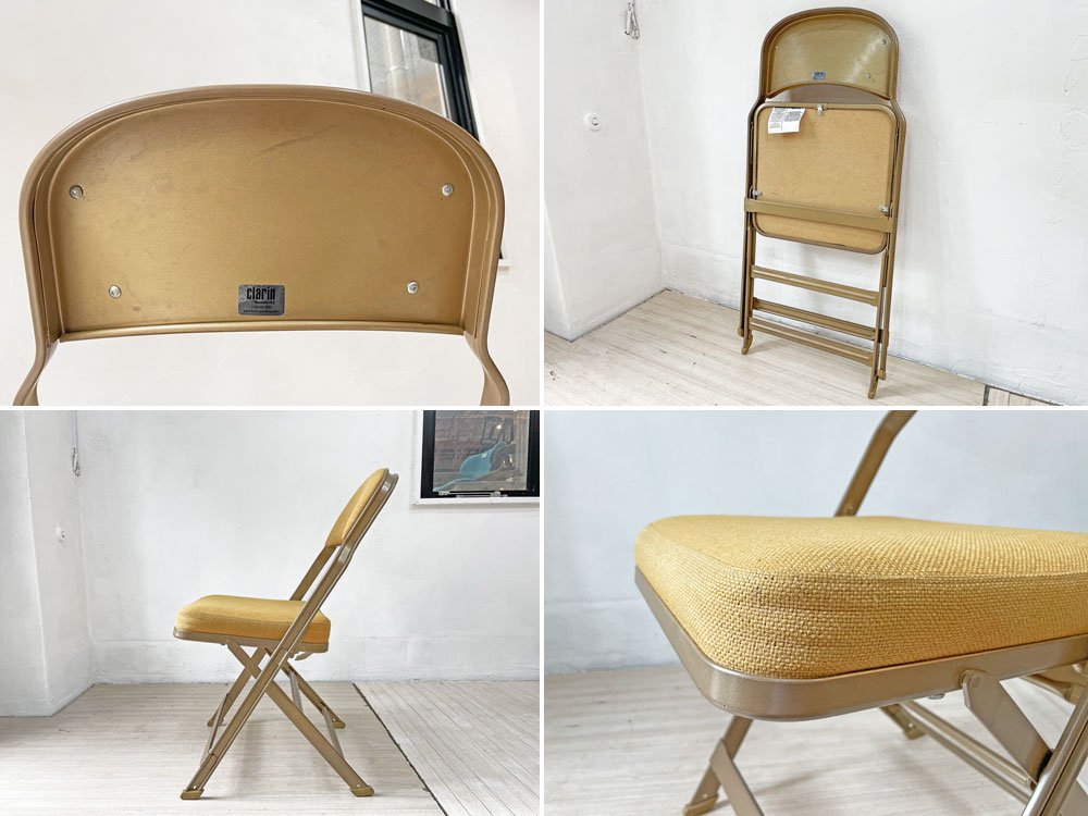 クラリン CLARIN フォールディングチェア FOLDING CHAIR フルクッション 折り畳み アンバーカラー US家具 P.F.S.取扱 定価￥30,800- ★