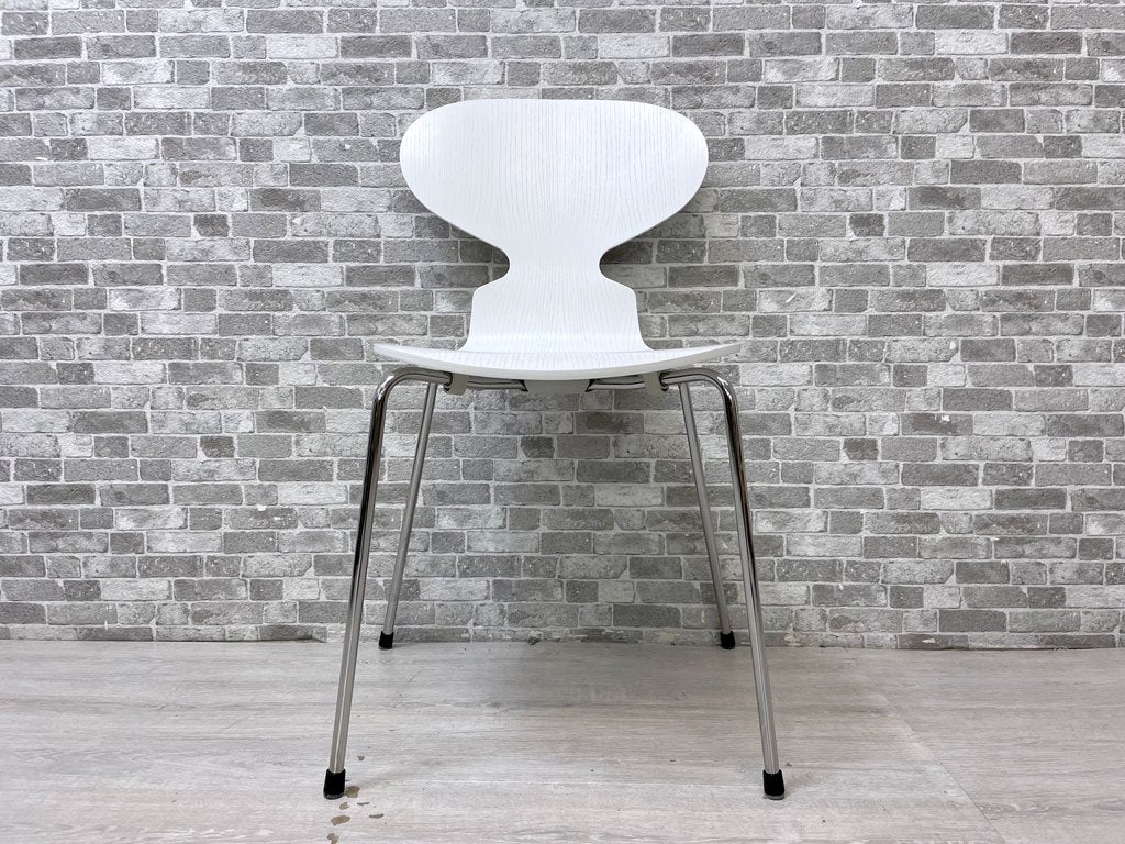 フリッツハンセン Fritz Hansen アントチェア ANT CHAIR アリンコチェア カラードアッシュ ホワイト 4本脚 アルネ・ヤコブセン デンマーク 北欧家具 ●