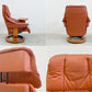 エコーネス EKORNES レノ RENO ストレスレスチェア stressless リクライニングチェア オプションサイドテーブル＆オットマン付 パロマオレンジ ノルウェー 〓