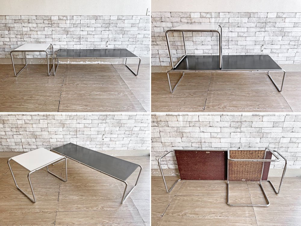 ガヴィーナ GAVINA ラッチオ ラッシオテーブル Laccio Table サイドテーブル＆センターテーブル 2点セット Marcel L Breuer イタリア 70sビンテージ 希少 ●