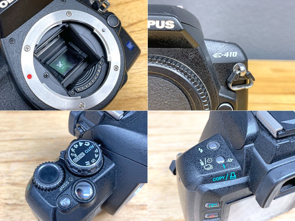 オリンパス OLYMPUS デジタル一眼レフカメラ E-410 標準ズームレンズキット+デジタル35ｍｍマクロレンズ 電源付属品 取説 完動品 〓