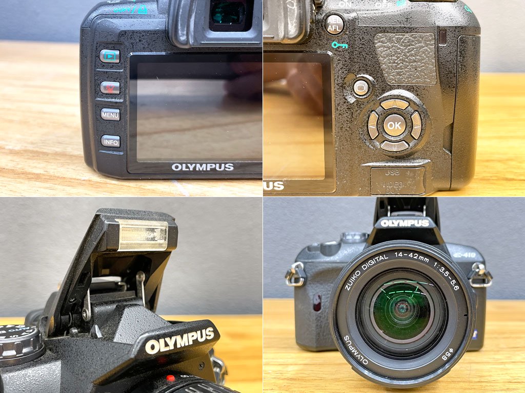 オリンパス OLYMPUS デジタル一眼レフカメラ E-410 標準ズームレンズキット+デジタル35ｍｍマクロレンズ 電源付属品 取説 完動品 〓