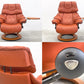 エコーネス EKORNES レノ RENO ストレスレスチェア stressless リクライニングチェア オプションサイドテーブル＆オットマン付 パロマオレンジ ノルウェー 〓