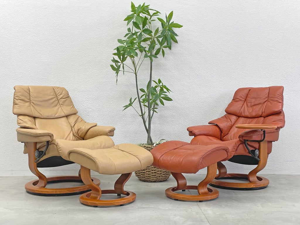 エコーネス EKORNES レノ RENO ストレスレスチェア stressless リクライニングチェア＆オットマン付 ＆オットマン付 〓