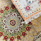 ペルシャ絨毯 Persian Rug クム産 90×60cm キッチンマット 玄関マット ラグ シルク100％ 手織り イラン ◎
