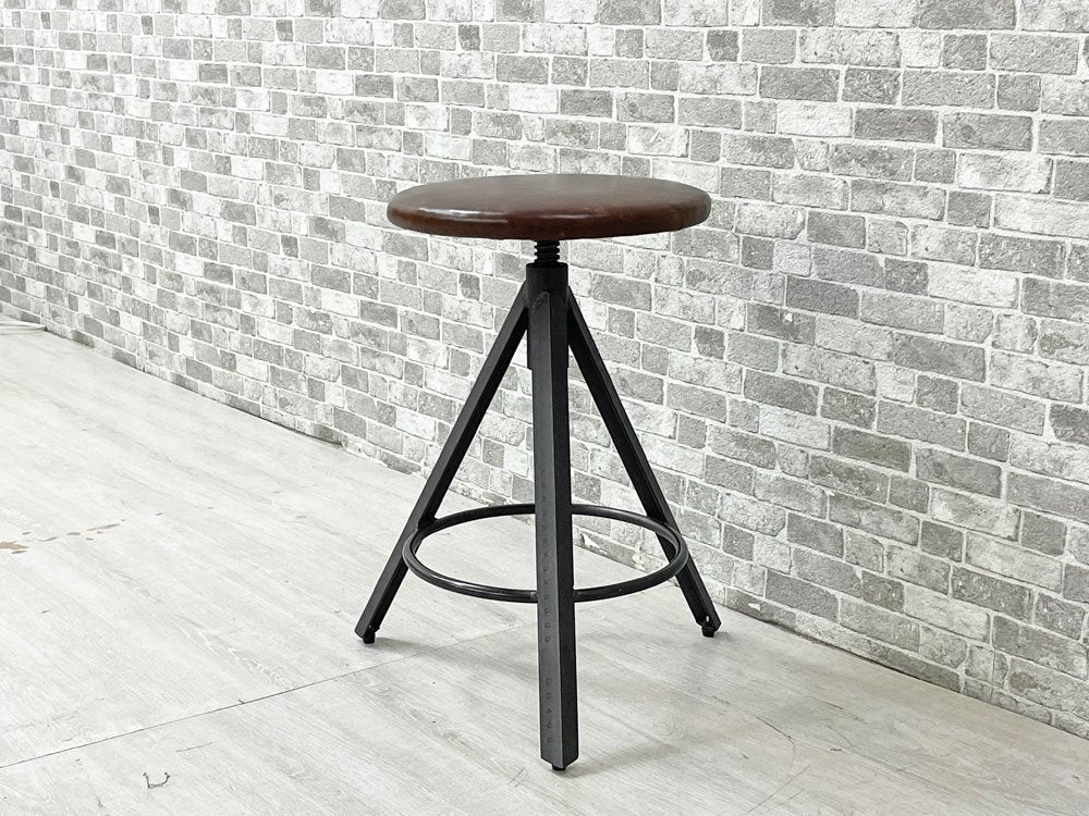 ジャーナルスタンダードファニチャー journal standard Furniture シノン スツール CHINON STOOL 本革 レザー アイアン インダストリアル ●