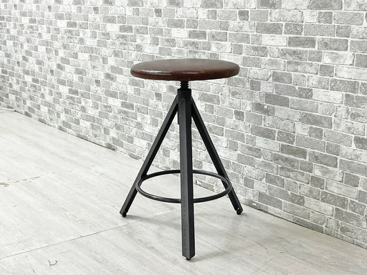 ジャーナルスタンダードファニチャー journal standard Furniture シノン スツール CHINON STOOL 本革 レザー アイアン インダストリアル ●