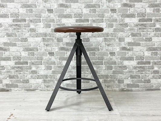 ジャーナルスタンダードファニチャー journal standard Furniture シノン スツール CHINON STOOL 本革 レザー アイアン インダストリアル ●