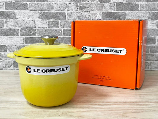 ルクルーゼ Le Creuset ココット エブリィ 18cm ソレイユ 鋳物 鍋 ガス・IH・オーブン対応 箱付き 未使用品 ●