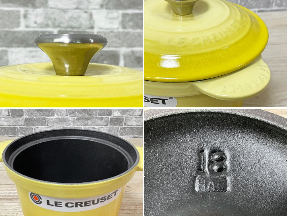 ルクルーゼ Le Creuset ココット エブリィ 18cm ソレイユ 鋳物 鍋 ガス・IH・オーブン対応 箱付き 未使用品 ●