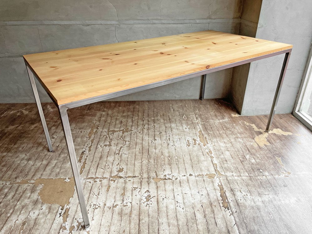 ツールボックス TOOLBOX デスク テーブル レッドパイン材天板 アイアンフレーム オーダーメイド W163 インダストリアルデザイン 工業系 ♪