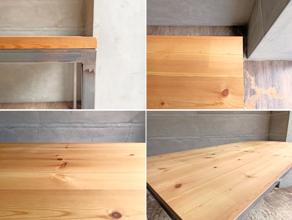 ツールボックス TOOLBOX デスク テーブル レッドパイン材天板 アイアンフレーム オーダーメイド W163 インダストリアルデザイン 工業系 ♪