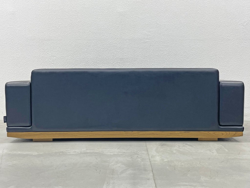 アドレス Address フランクソファ Frank sofa 3シーターソファ オーク無垢材×ブラック PUレザー 定価143,000円 廃盤 〓