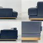 アドレス Address フランクソファ Frank sofa 3シーターソファ オーク無垢材×ブラック PUレザー 定価143,000円 廃盤 〓