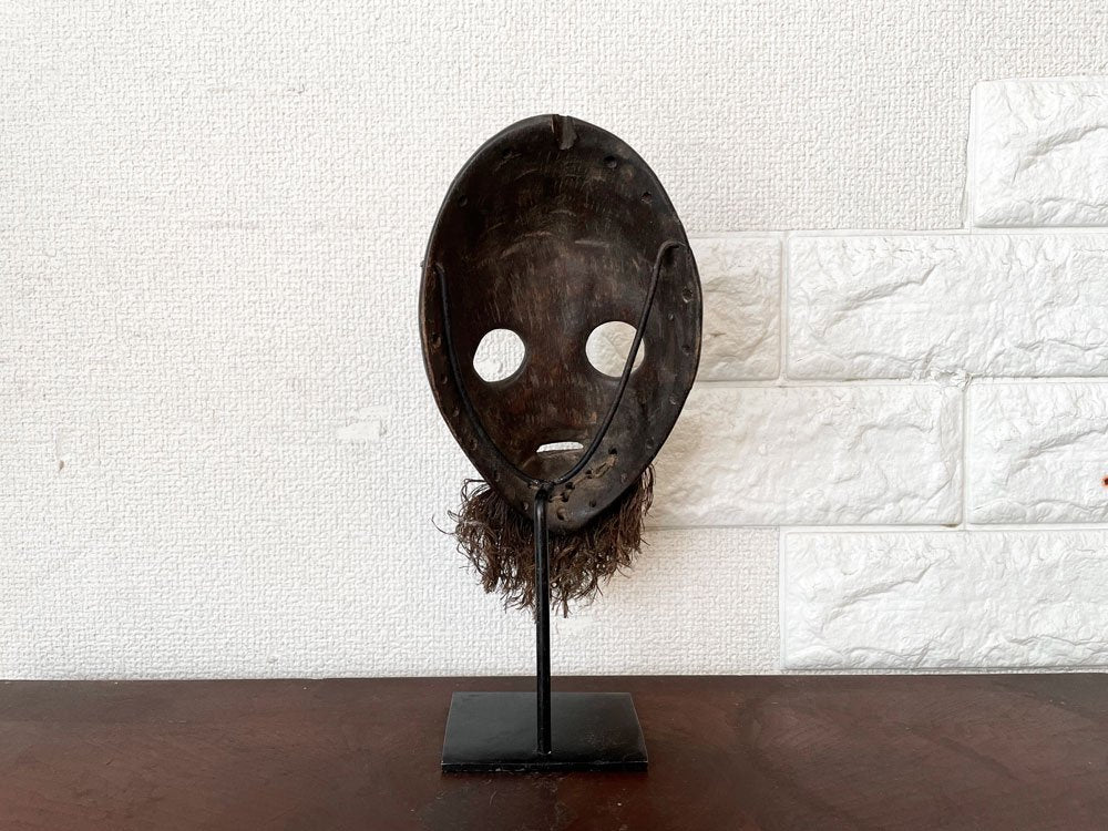 アフリカ ダン族 Dan パスポートマスク 仮面 スタンド付 H25cm プリミティブ 民族 コートジボワール ◎
