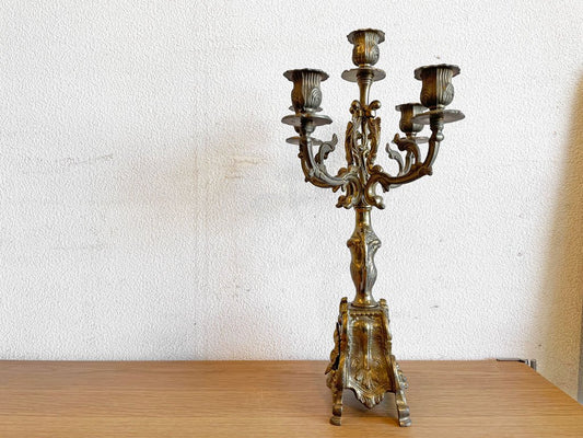 アンティークスタイル Antique Style キャンドルスタンド 燭台 真鍮 ゴールド イタリアンデザイン B ◇