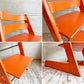 ストッケ STOKKE トリップトラップ TRIPP TRAPP ベビーチェア キッズチェア S/N4～ オレンジ グライダー付 ノルウェー 北欧家具 ♪