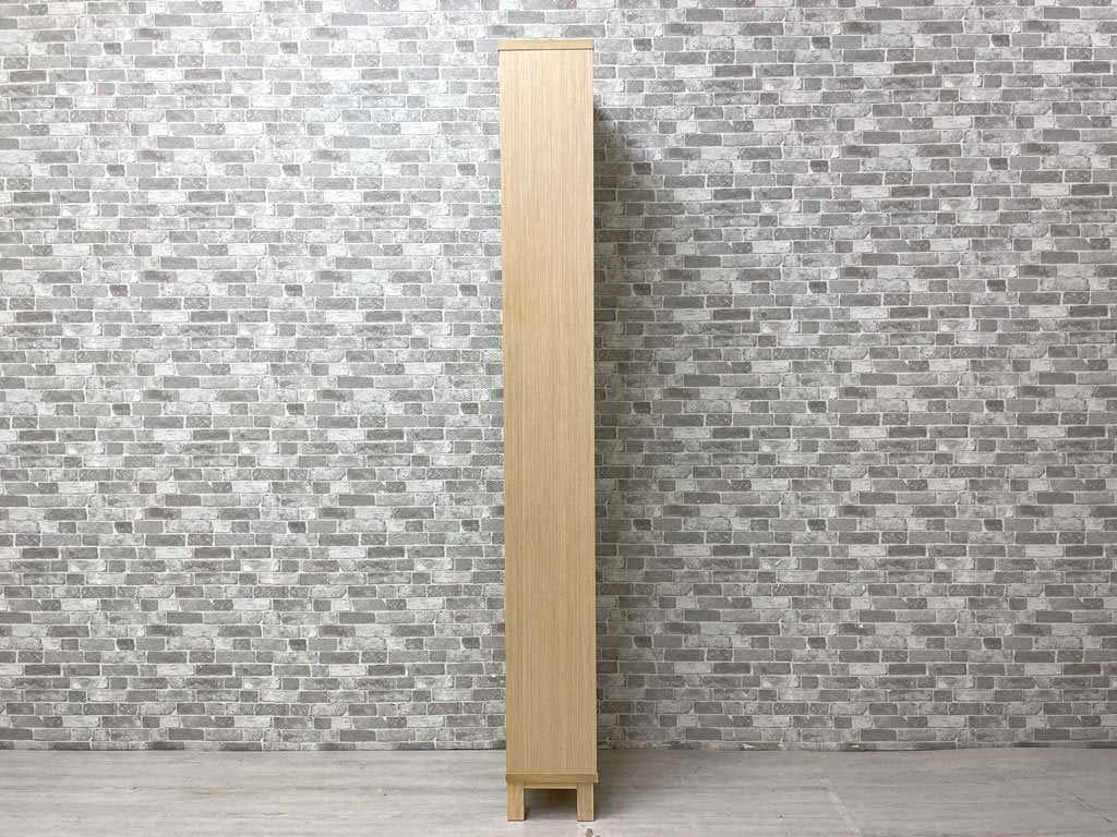 無印良品 MUJI タモ材 組み合わせて使える木製収納 ミドルタイプ スリム H175.5cm D21cm 本棚 ブックシェルフ ●