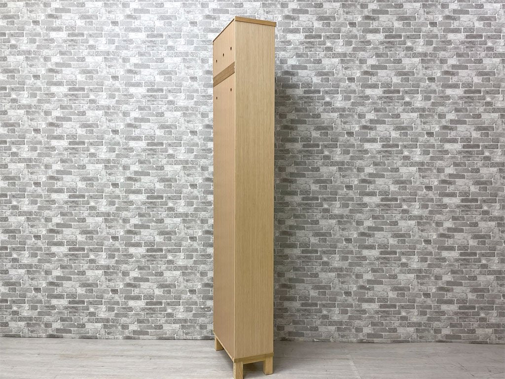 無印良品 MUJI タモ材 組み合わせて使える木製収納 ミドルタイプ スリム H175.5cm D21cm 本棚 ブックシェルフ ●