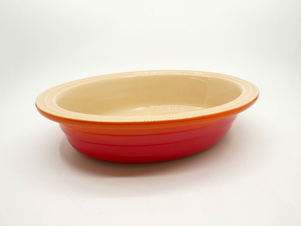 ルクルーゼ LE CREUSET オーバル グラタン皿 25cm オレンジ フランス 未使用品 ●